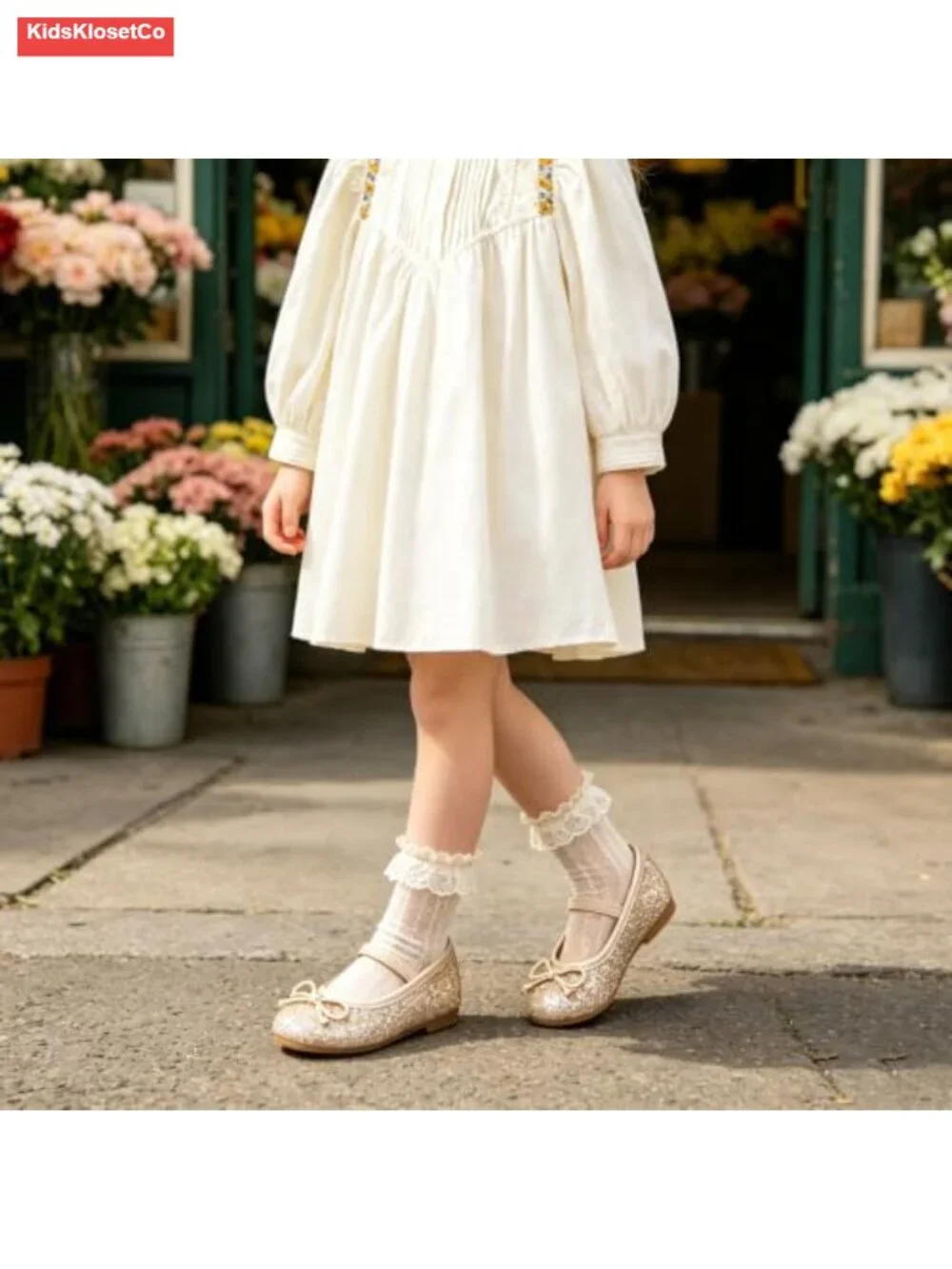 Toddler Girls Mary Jane Flats, Ballerina Shoes, Lightweight Rubber Sole